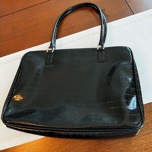JONES NEW YORK, black faux snake skin laptop bag!  NEVER USED!